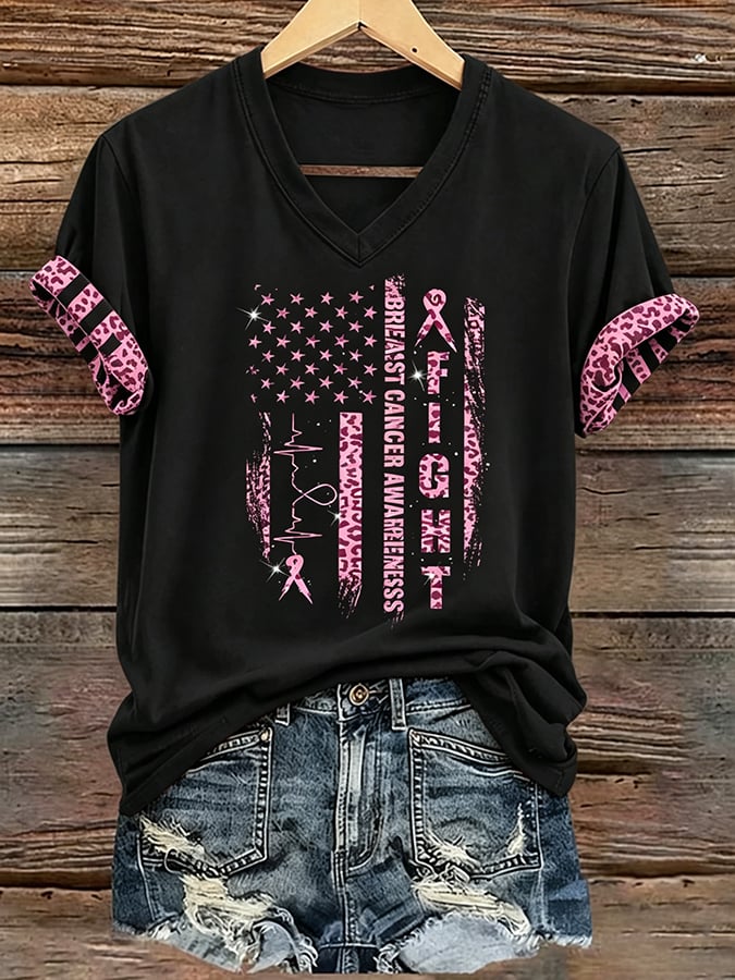 Breast Cancer Awareness Fight Flag Tee