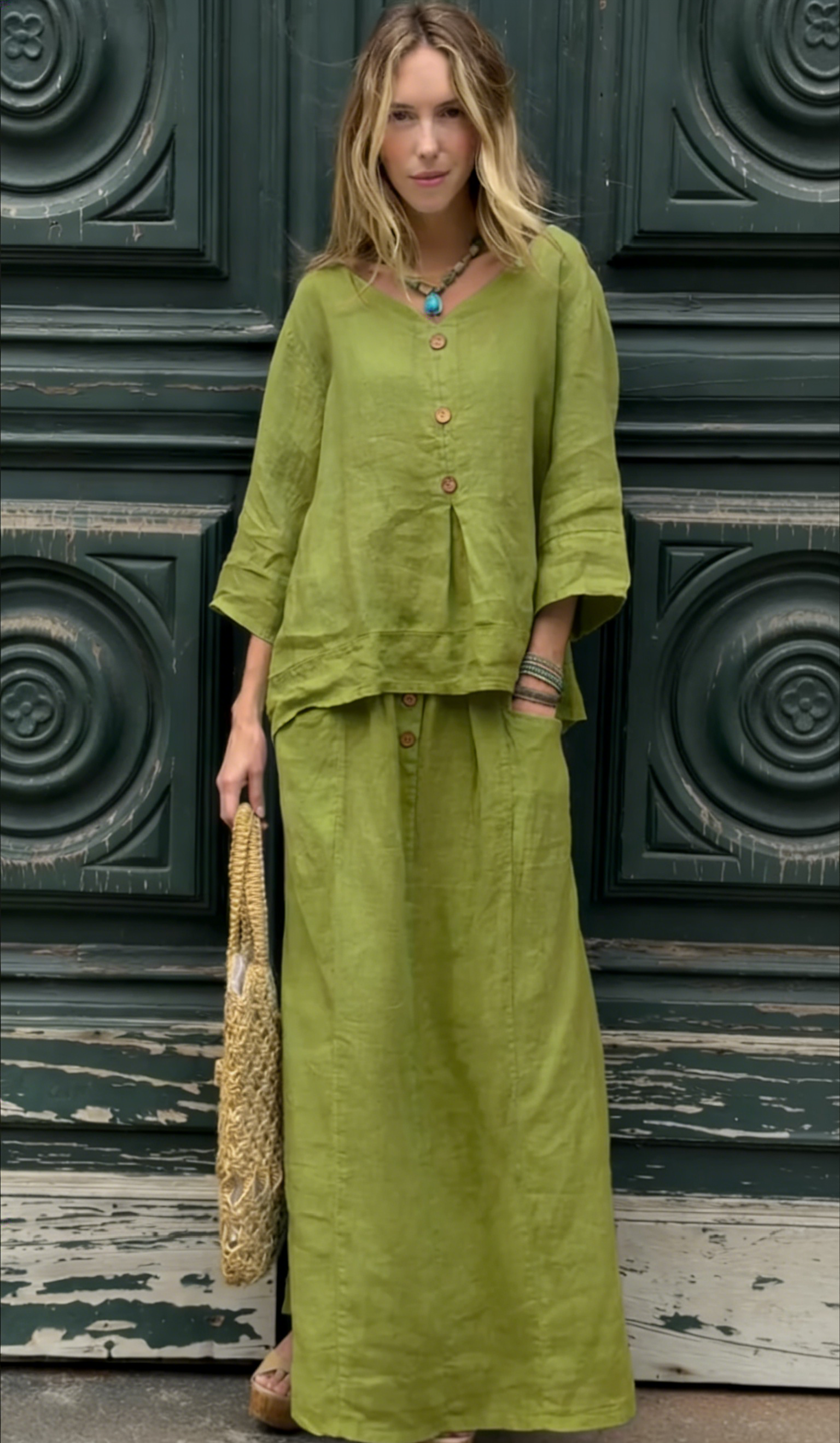 Women's Timeless Linen Two-Piece Outfit