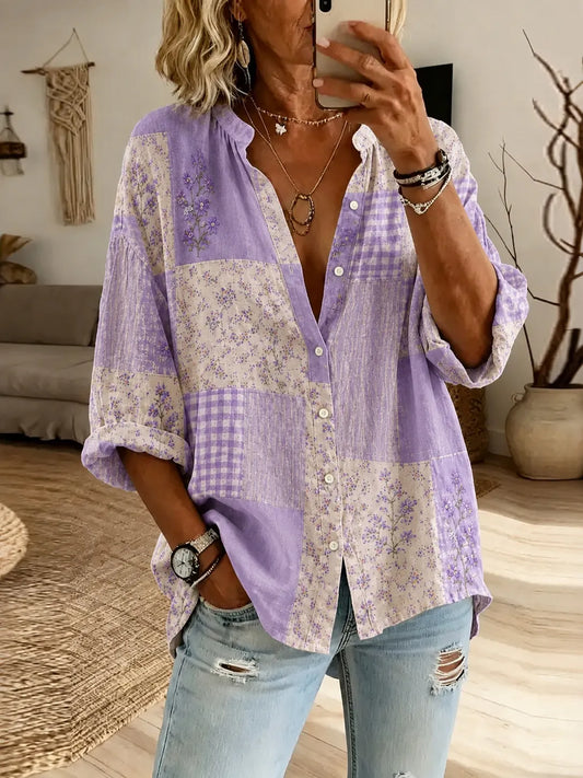 Women's Retro Floral Print Casual Shirt