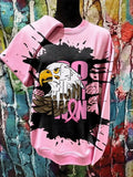 Women's Breast Cancer Print Crew Neck Sweatshirt