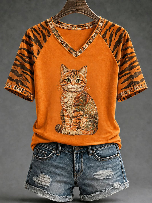 Women's Fall Animal Print T-Shirt