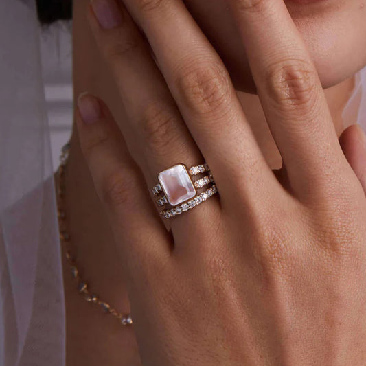 Breast Cancer I Am Enough Rose Quartz Ring