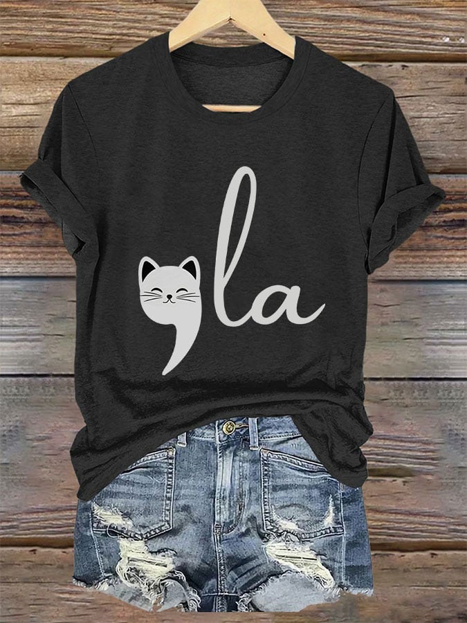 Women's Childless Cat Lady La Printed T-Shirt