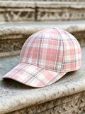 Pink Plaid Print Cap