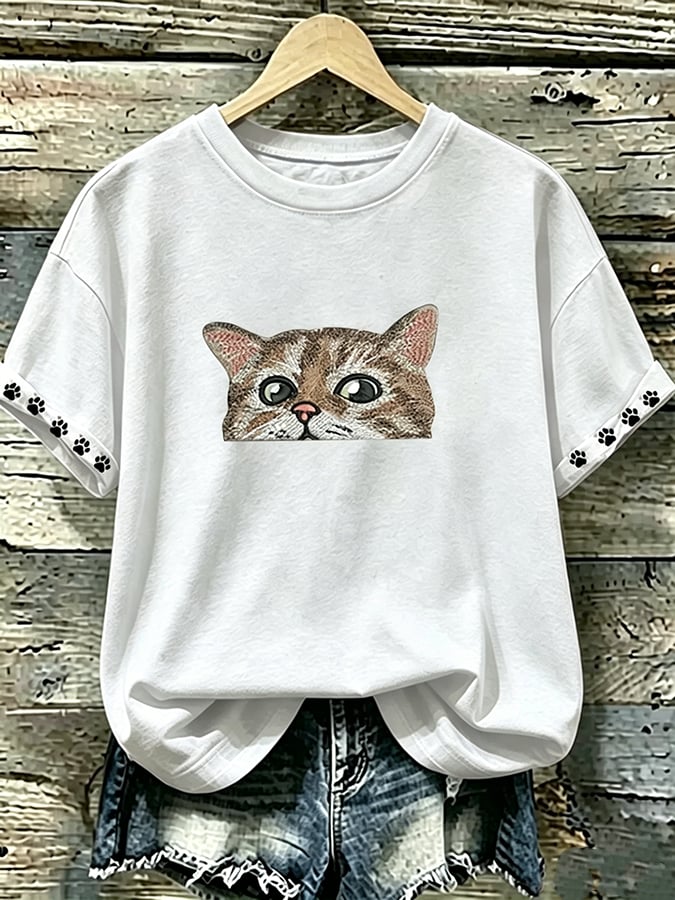 Women's Animal Cat Print Casual T-shirt