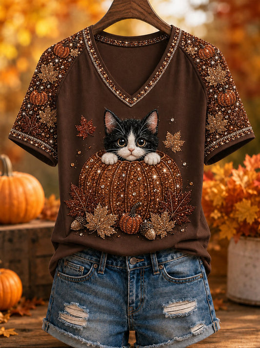 Women's Fall Animal Print T-Shirt