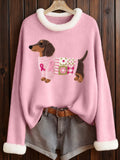 Women's Puppy Print Sweater