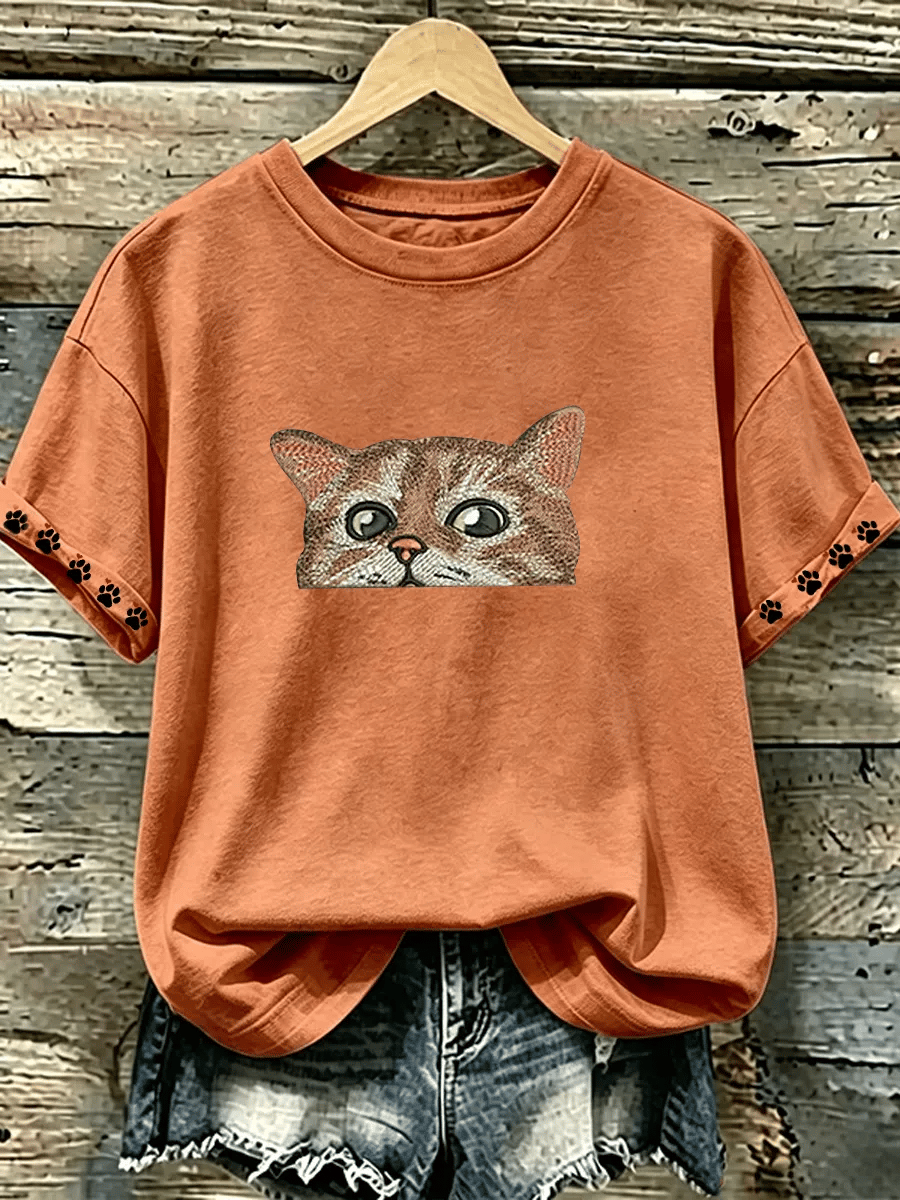 Women's Animal Cat Print Casual T-shirt