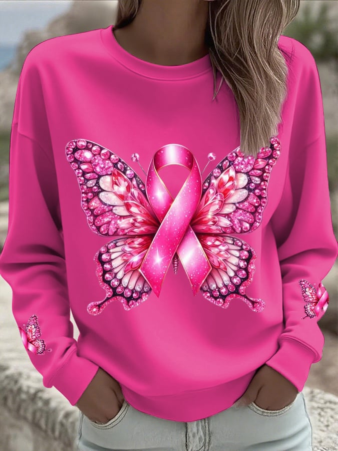 Women's Breast Cancer Pink Print Top