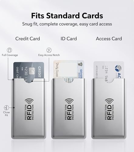 RFID Blocking Card Sleeves (8-Pack)