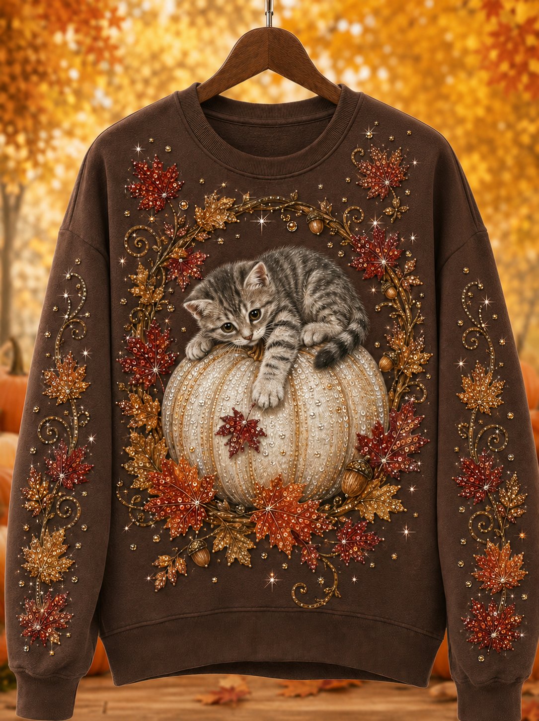Women's Autumn Casual Animal Print Crewneck Sweatshirt