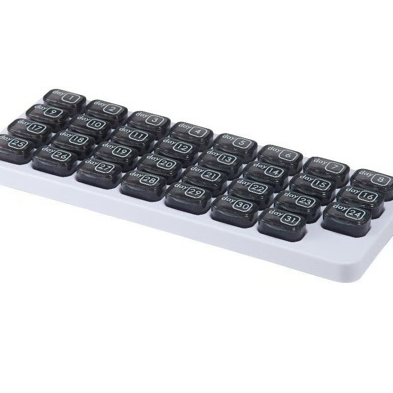🔥✨Monthly Pill Organizer with Lid - Arthritis-Friendly Easy-Open Lids 31 Removable Daily Pill Pods Date Reminder & Travel Case for Vitamins & Medications