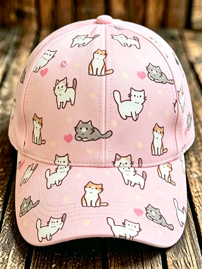 Unisex Fun Cat Print Hat