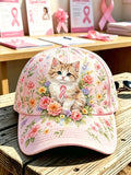 Unisex Pink Floral Print Hat