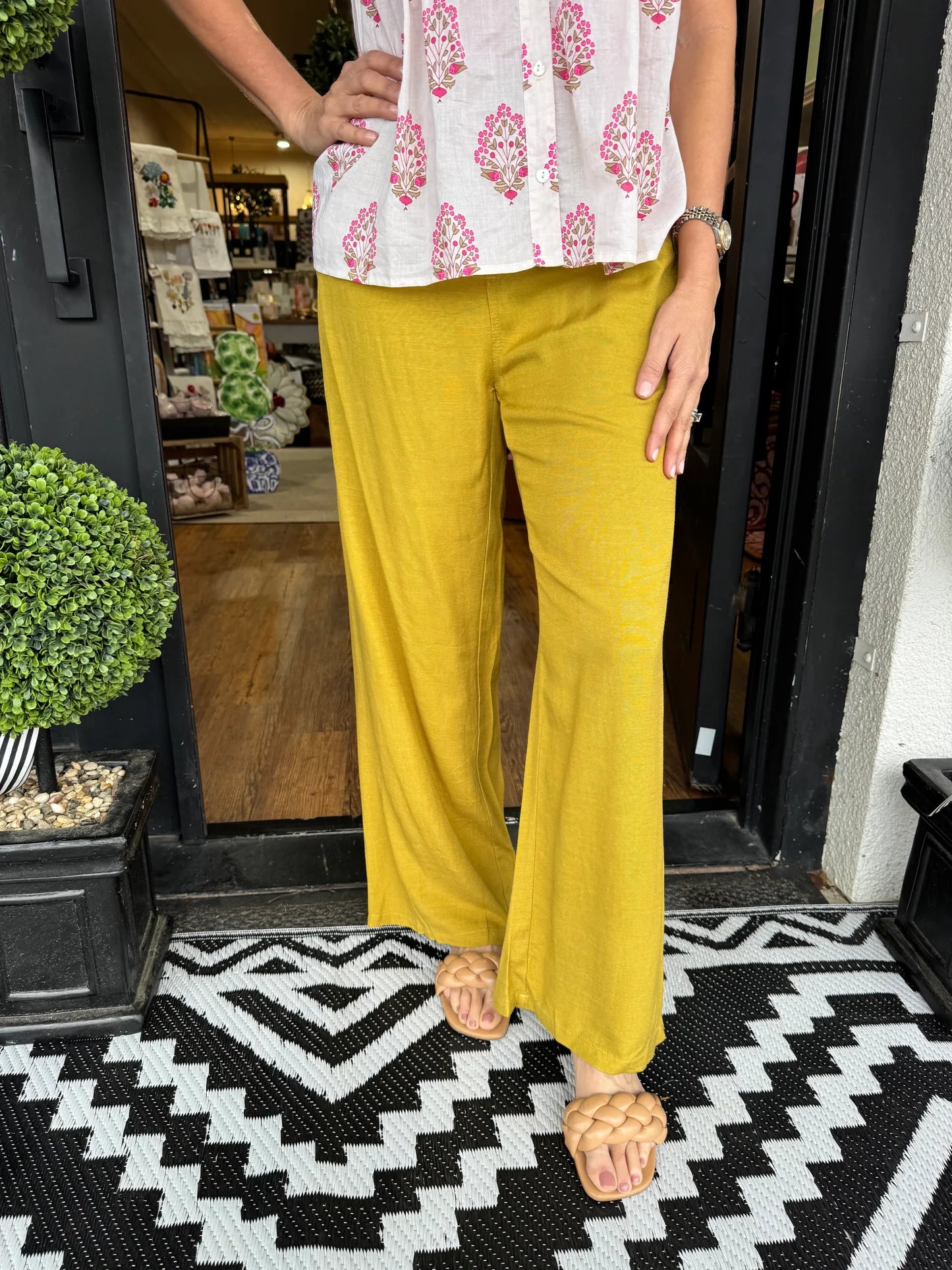 Soft Cotton Linen Cropped Pants