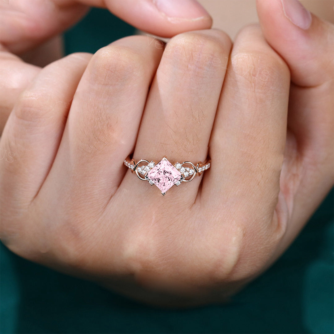 Breast Cancer Awareness- Cut Moissanite Ring