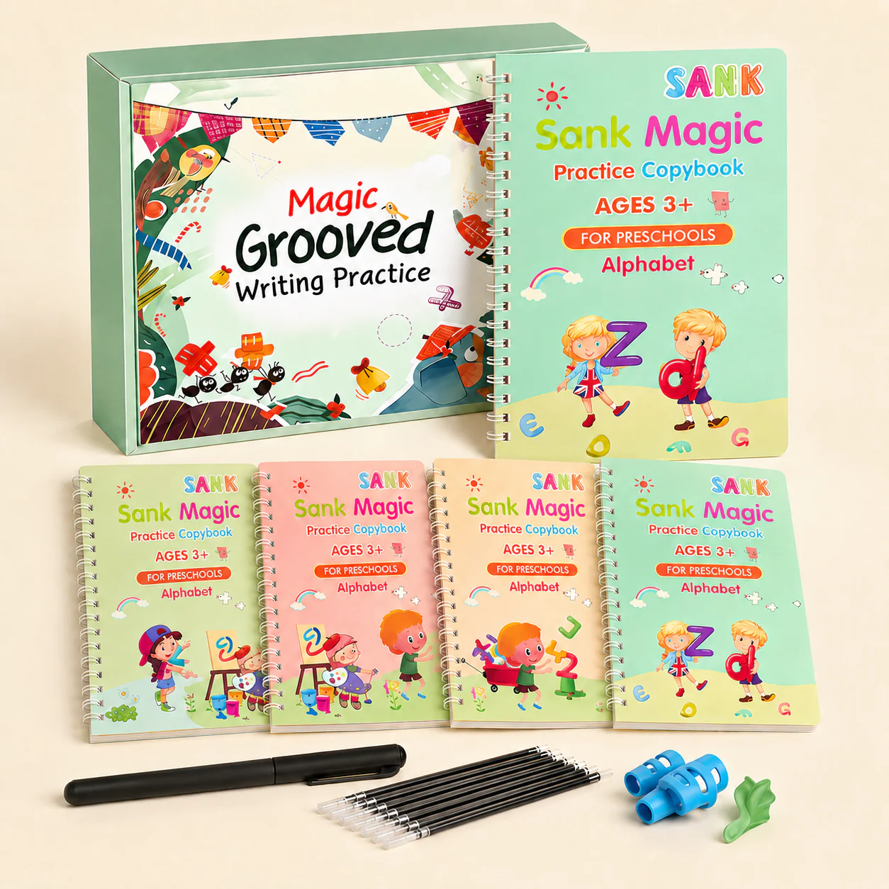 Magic Practice Copybook Set for Kids – Reusable Handwriting Learning Kit