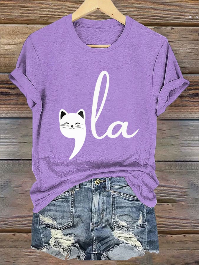 Women's Childless Cat Lady La Printed T-Shirt