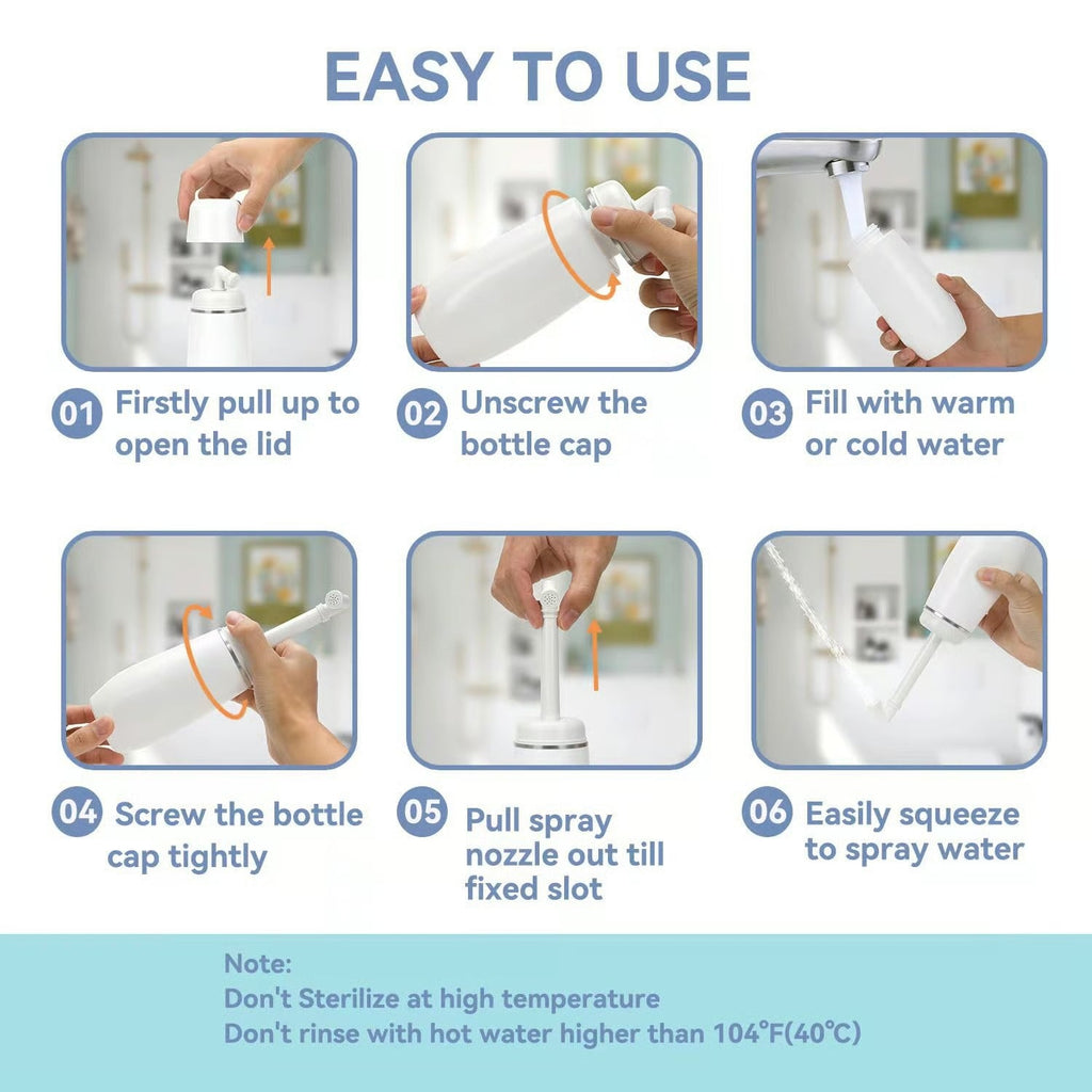 💧Portable Bidet 🧼– 🕌Perfect for Wudu & Daily Hygiene, 13.5 oz, Leak‑Proof