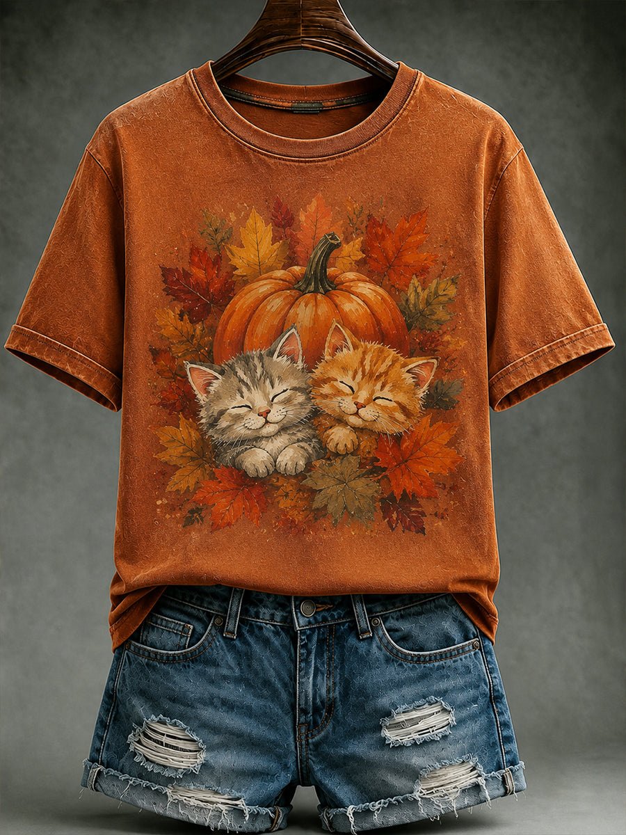 Women's Fall Funny Casual Graphic Print T-Shirt