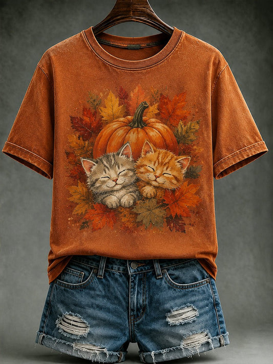 Women's Fall Funny Casual Graphic Print T-Shirt