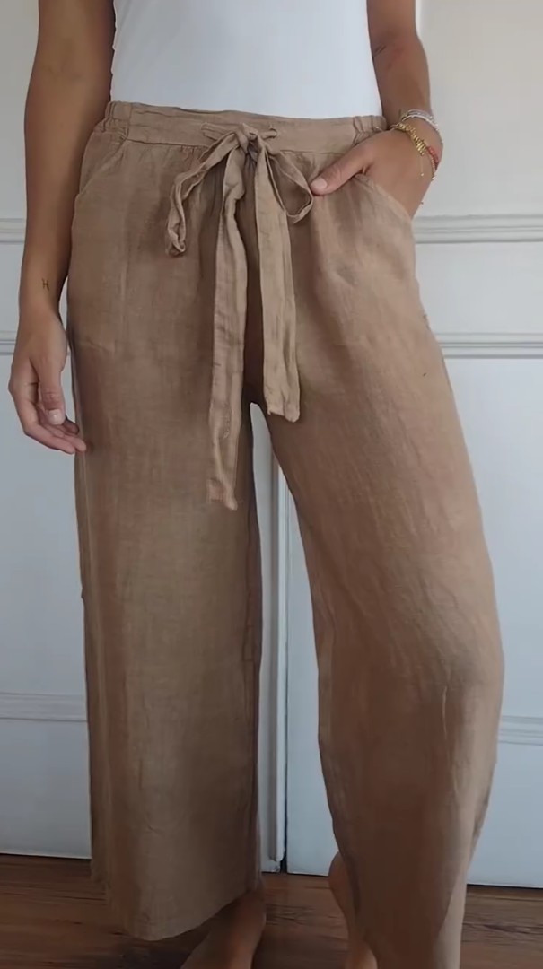 Women's Casual Cotton Linen Pants With Pocket