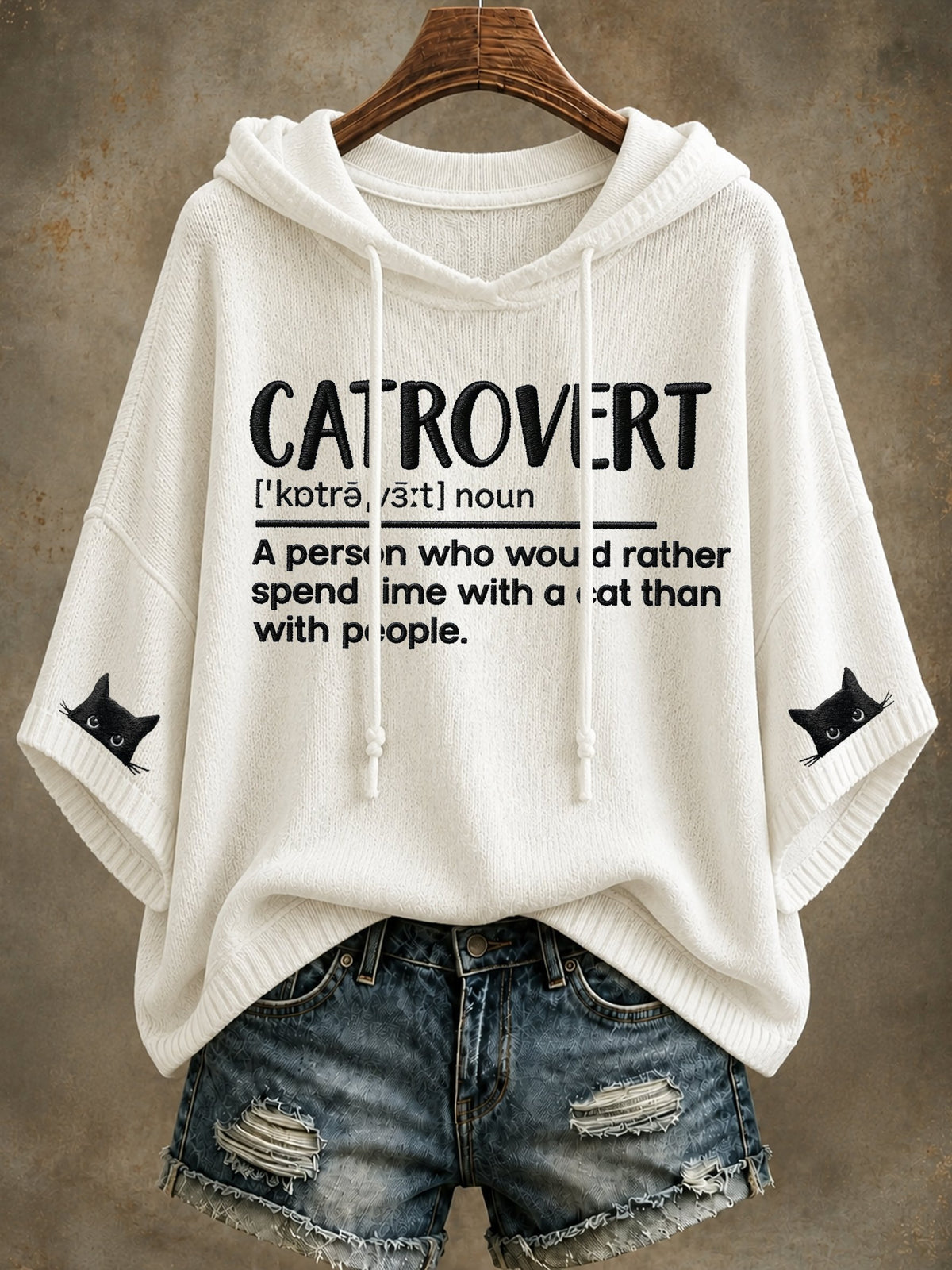 Women's Healing Cat Hooded Top