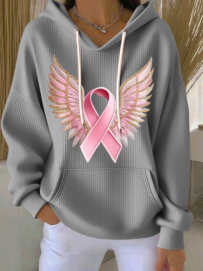 Women's Casual Print Long Sleeve Hooded Sweatshirt