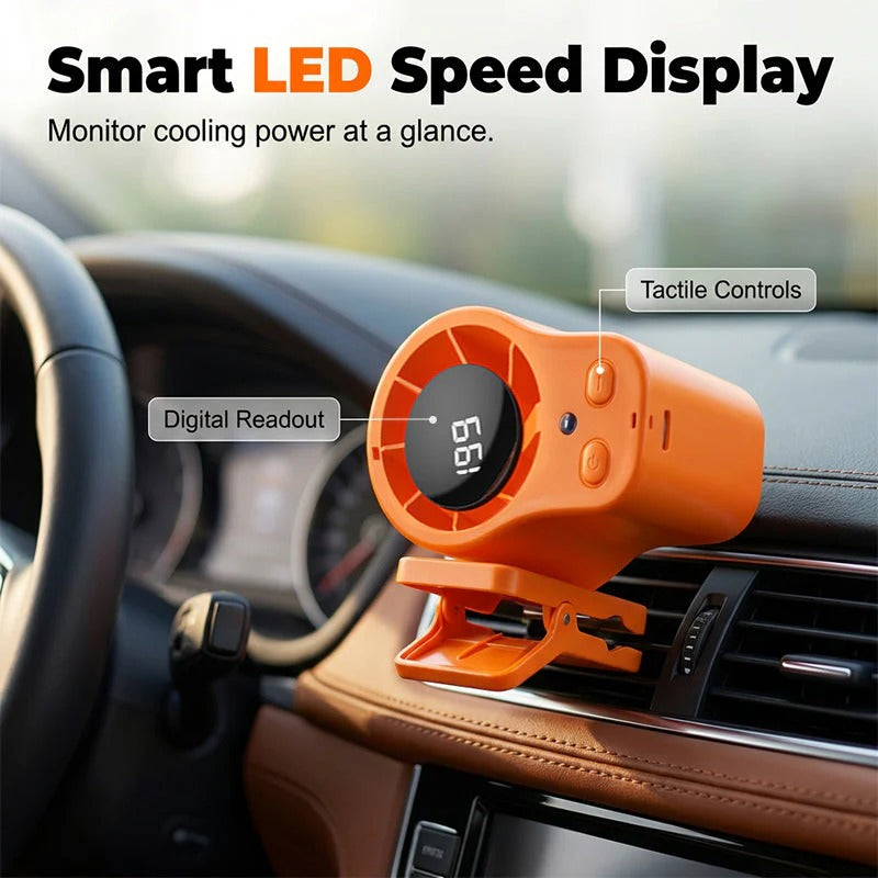 Portable Turbo Fan with LED Display Rechargeable Personal Cooling Fan