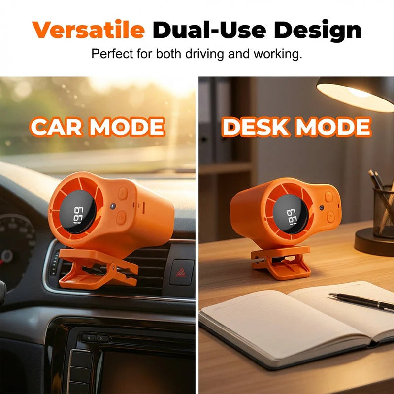 Portable Turbo Fan with LED Display Rechargeable Personal Cooling Fan