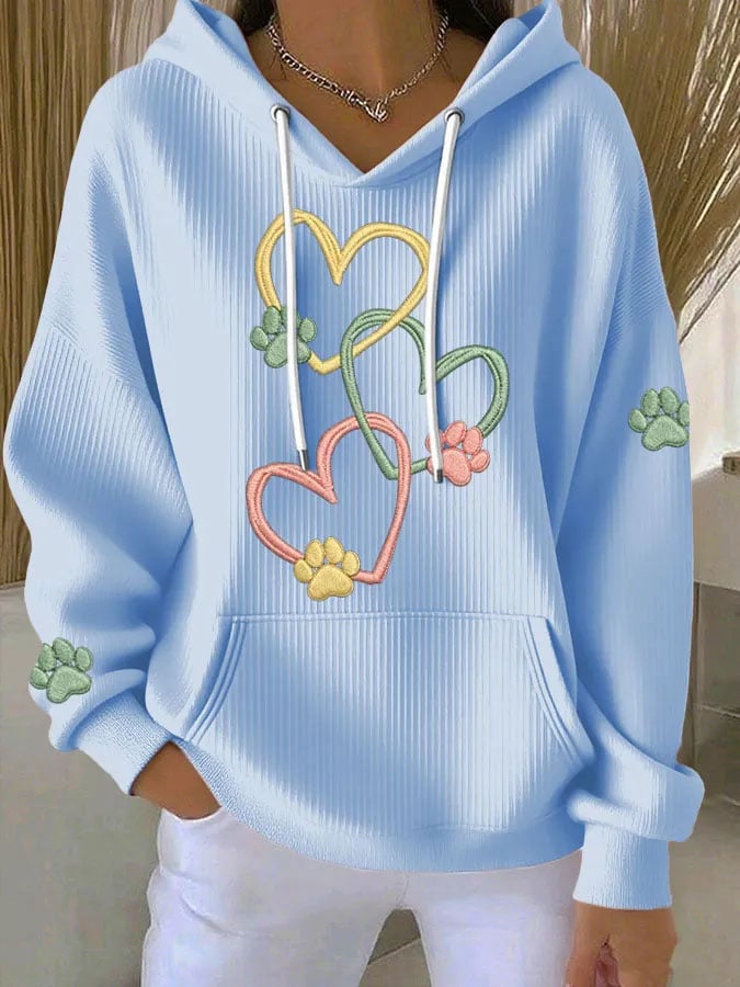 Women's Cute Cat Paws Print Casual Sweatshirt