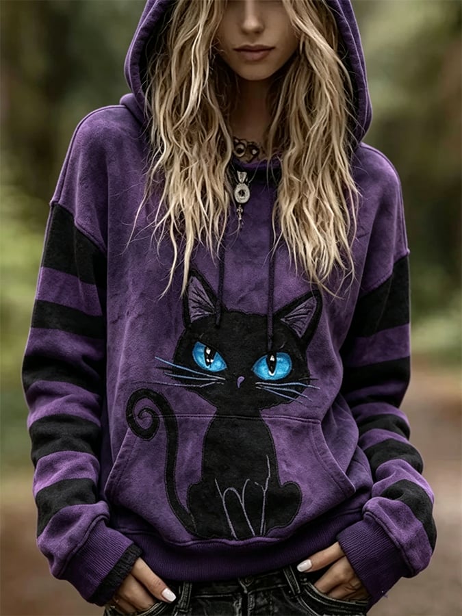 Women's Retro Halloween Art Print Sweatshirt