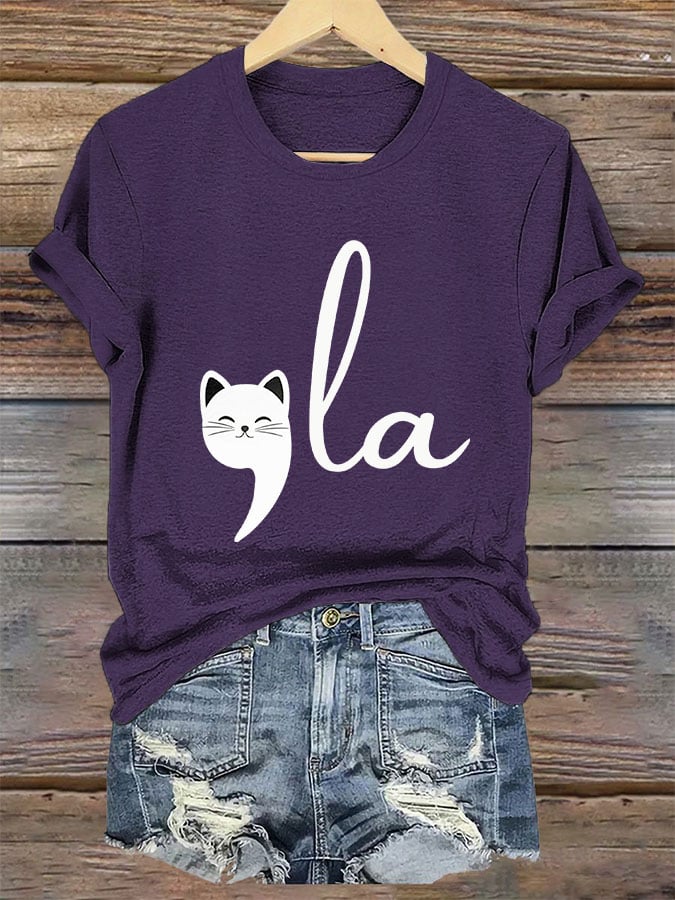Women's Childless Cat Lady La Printed T-Shirt