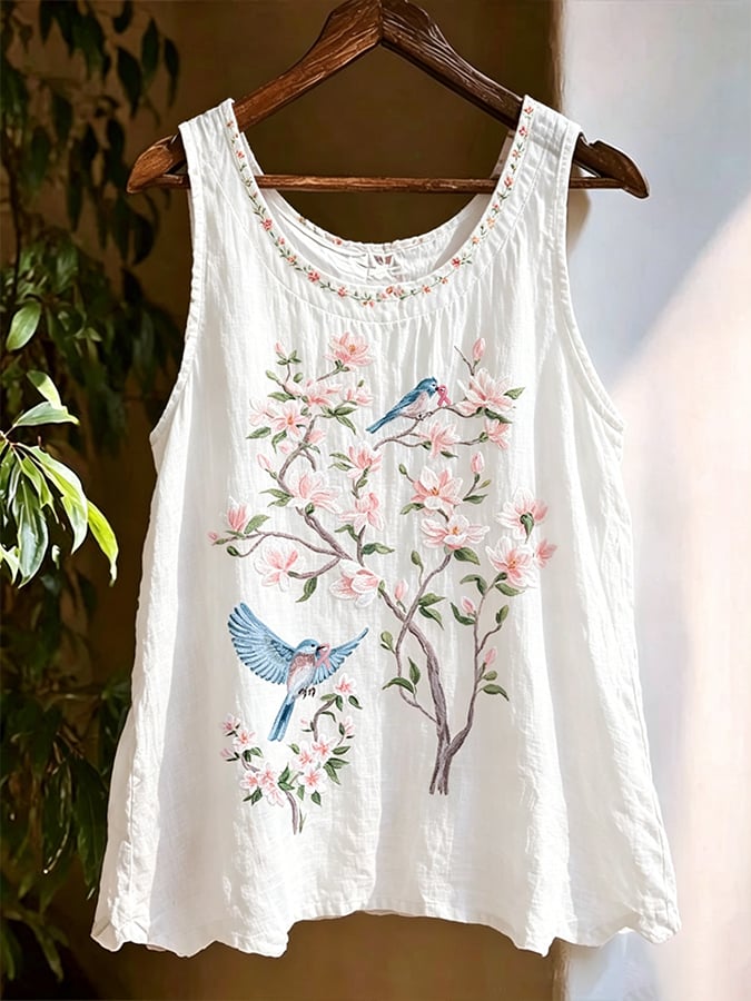 Women's Breast Cancer Awareness Casual Cotton-Linen Vest
