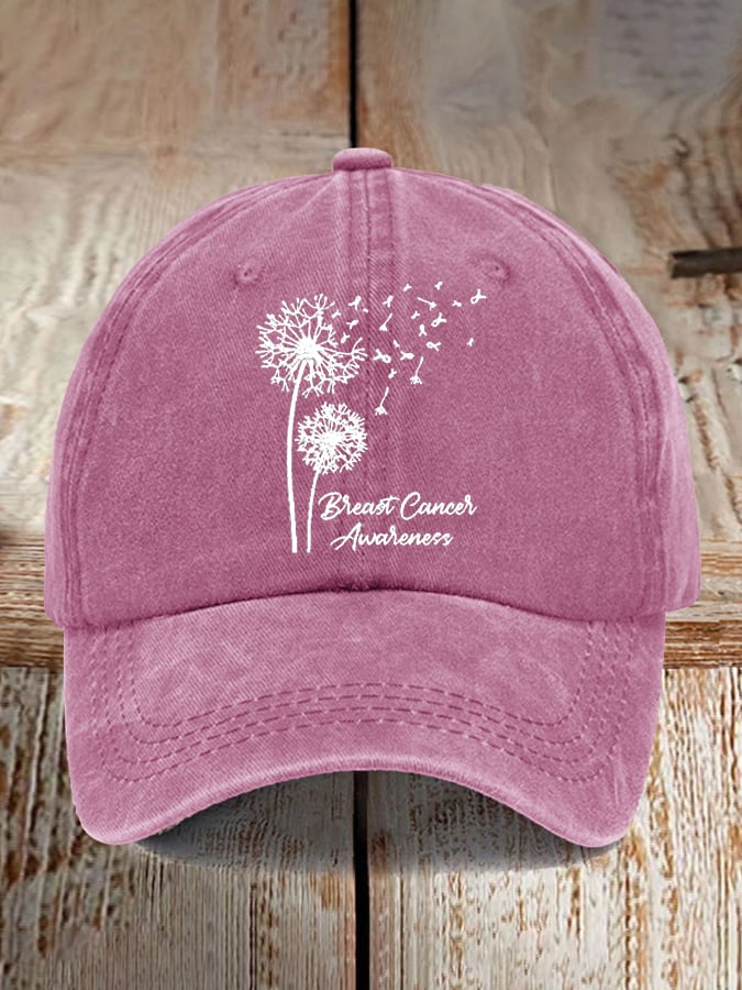 Retro Breast Cancer Awareness Print Baseball Cap