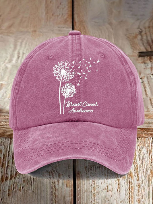 Retro Breast Cancer Awareness Print Baseball Cap