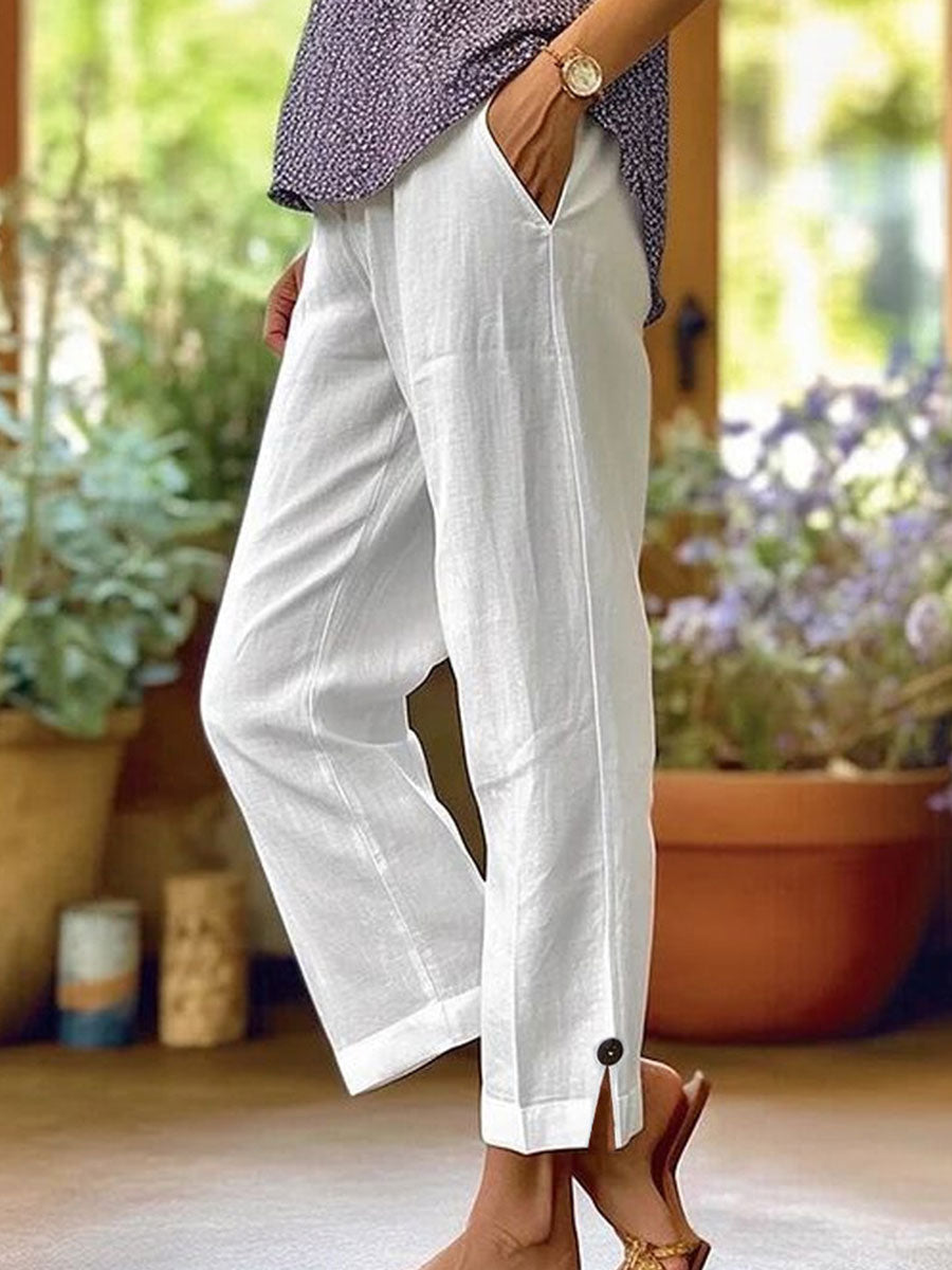 Women's cotton and linen loose casual pants