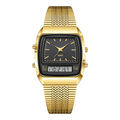 Retro Square Analog Digital Multifunction Watch for Men