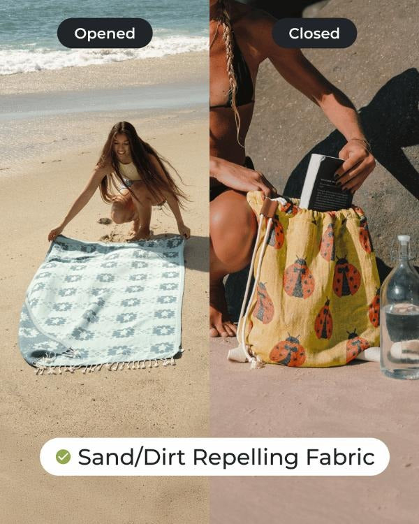 ⏰🏖️2-in-1 Convertible Towel & Backpack with Inner Zip Pocket & Sand-Repelling Fabric