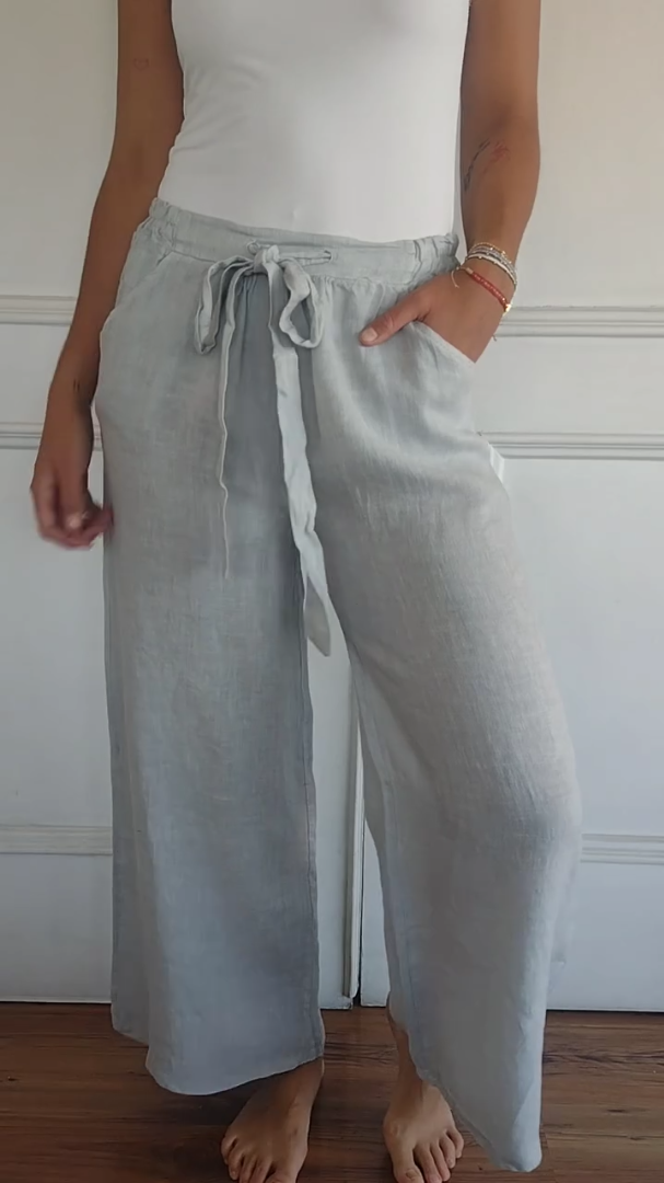 Women's Casual Cotton Linen Pants With Pocket