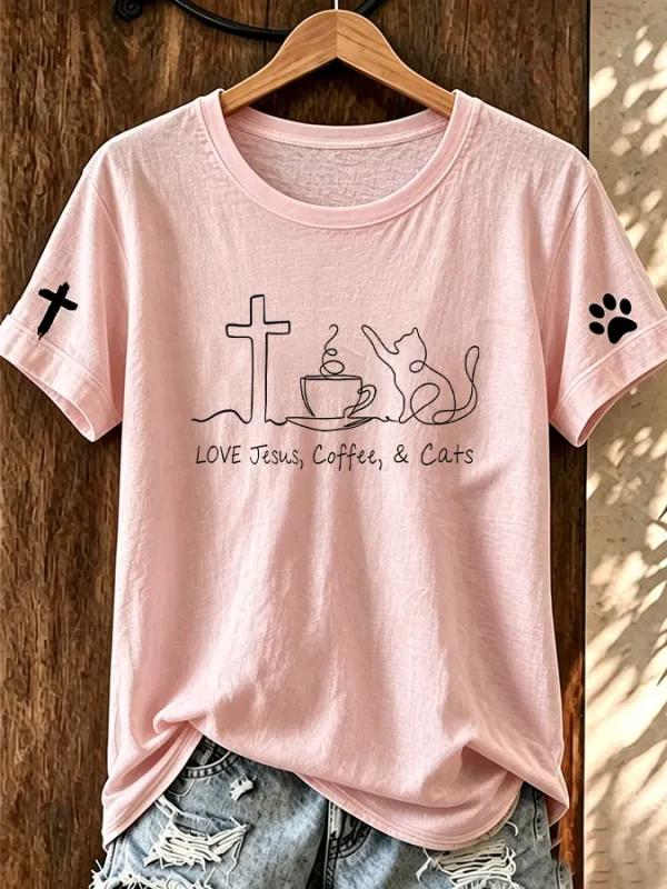 Women's Casual Faith Floral Printed T-Shirt