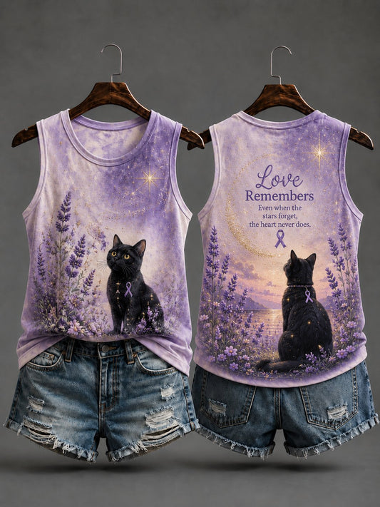 Women Alzheimer's Awareness Print Tank Top
