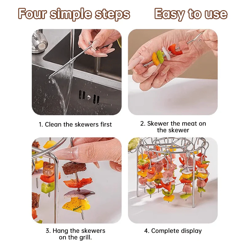 🥩Air Fryer Barbecue Grill Vertical Kebab Skewer Rack🍤