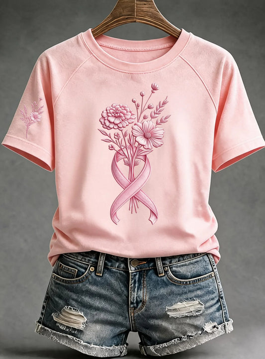 Women'S Breast Cancer Awareness Cotton T-Shirts
