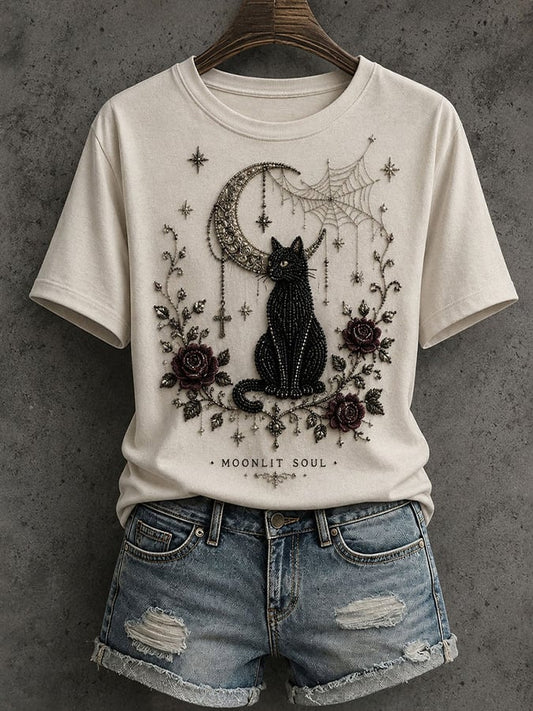 Women's Vintage Halloween Print T-Shirt