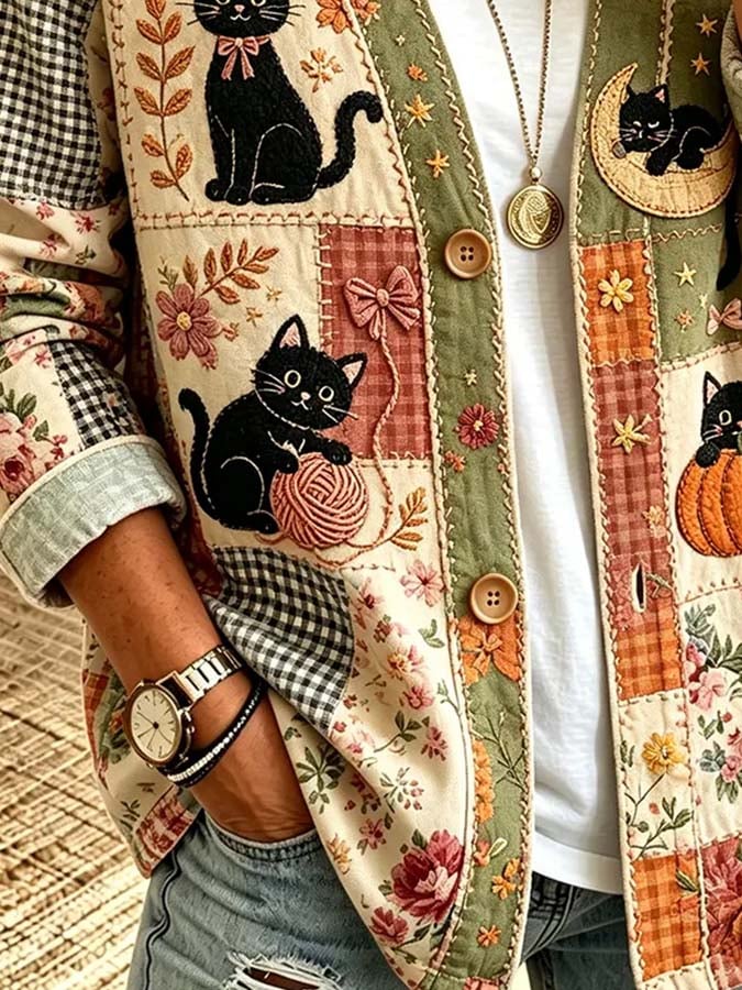 Women'S Casual Printed Cardigan