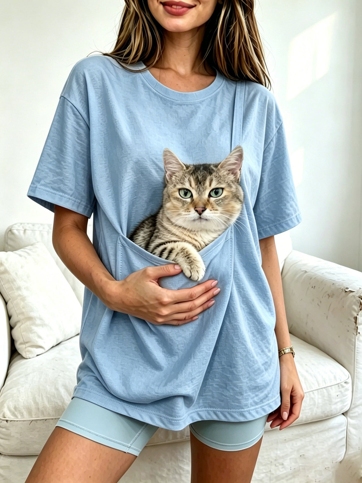 Women's Inspirational Print Crew-Neck Top