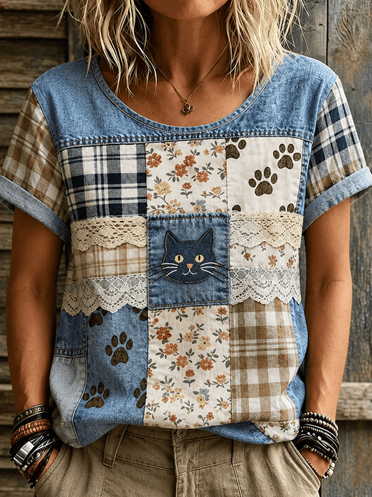 Women's Vintage Print Casual T-Shirt