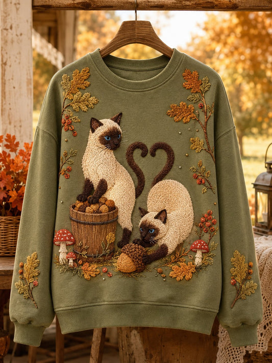 Women's Autumn Casual Animal Print Crewneck Sweatshirt