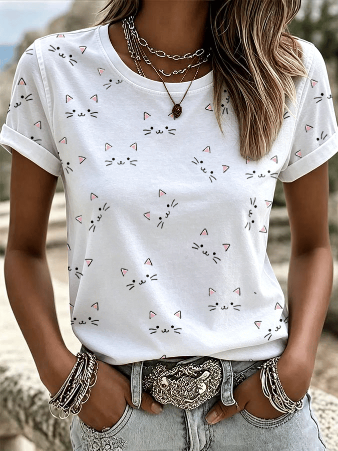 Women's Casual Print Short-Sleeve T-Shirt